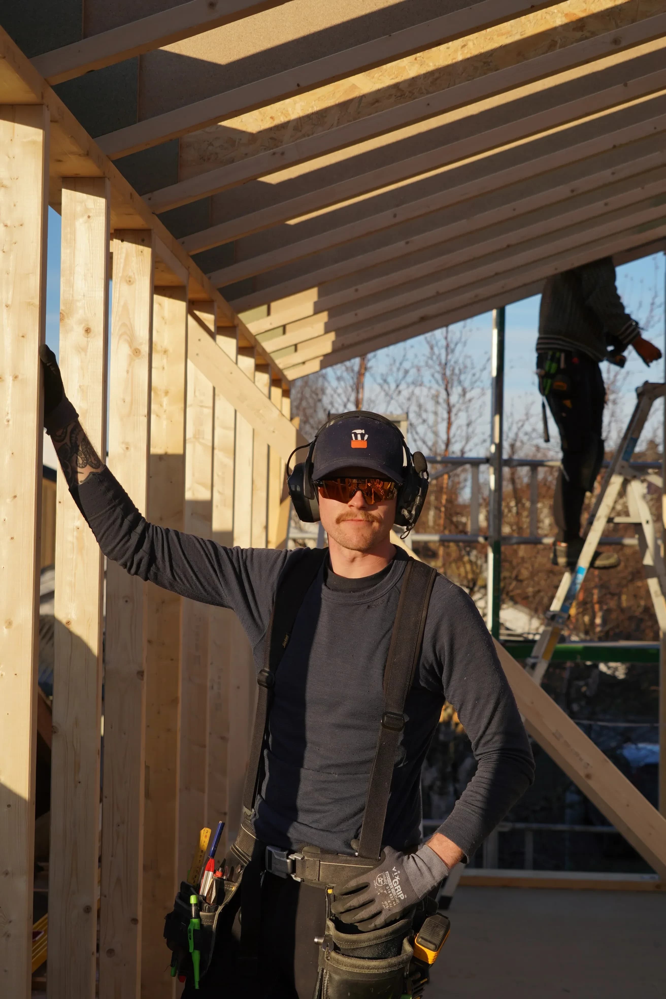 Truls Opdal på byggeplass i Trondheim